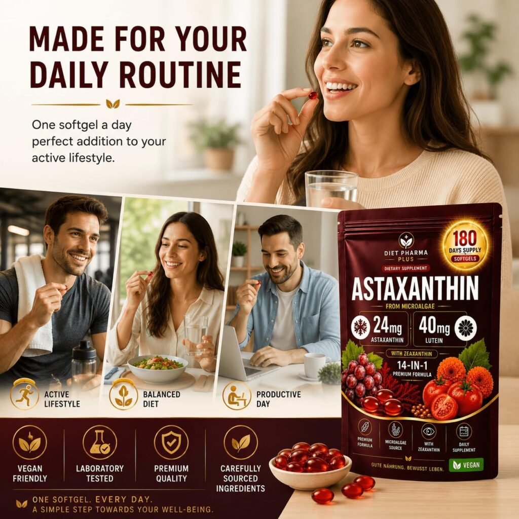 Astaxanthin from Haematococcus pluvialis: Complete Guide to the Diet Pharma Plus 14-in-1 Formula