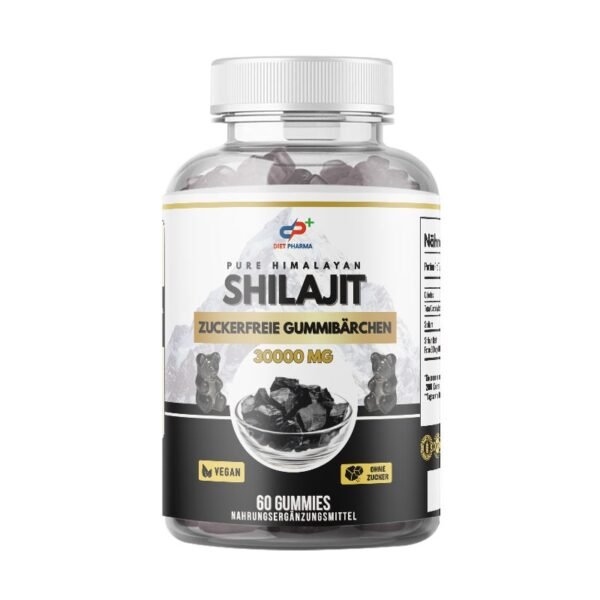 Shilajit Gummies 3000 mg – Himalaya Shilajit mit Fulvinsäure, 85+ Mineralien & Spurenelementen – vegan, zuckerfrei – für Energie & Vitalität – 60 Gummies